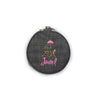 Personalized Chambray Grey Round Multi Purpose Pouch - Give Wink