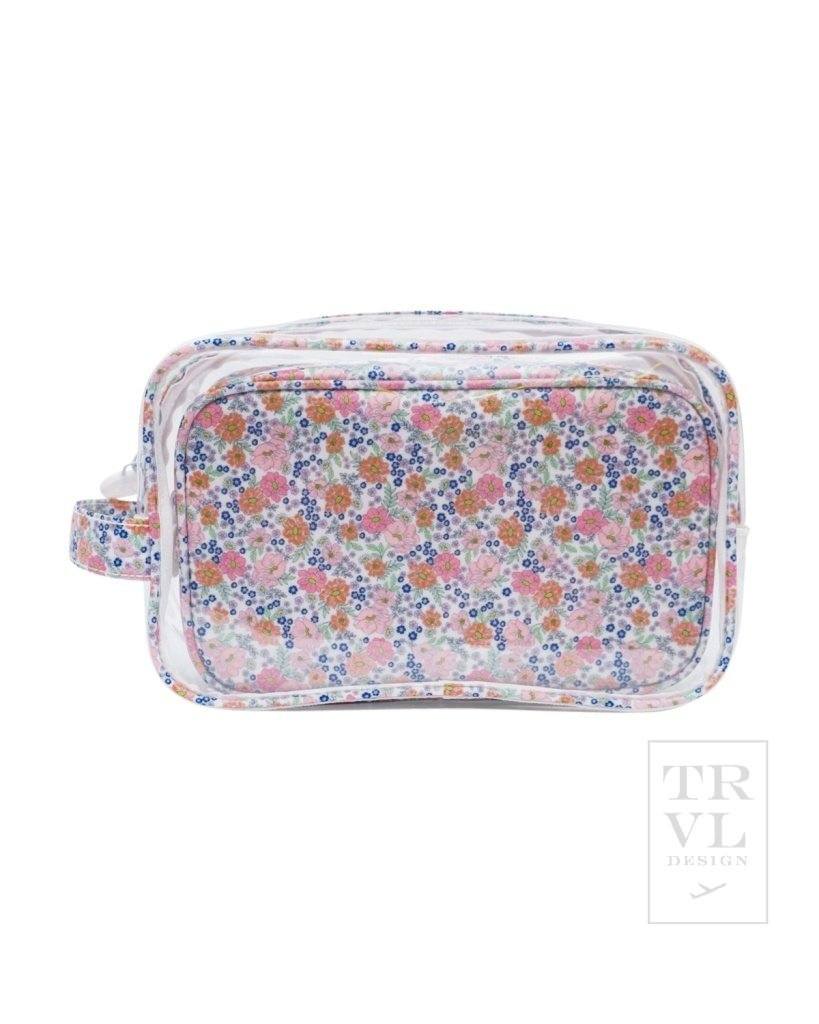Personalized Floral Clear Duo Pouch - Give Wink