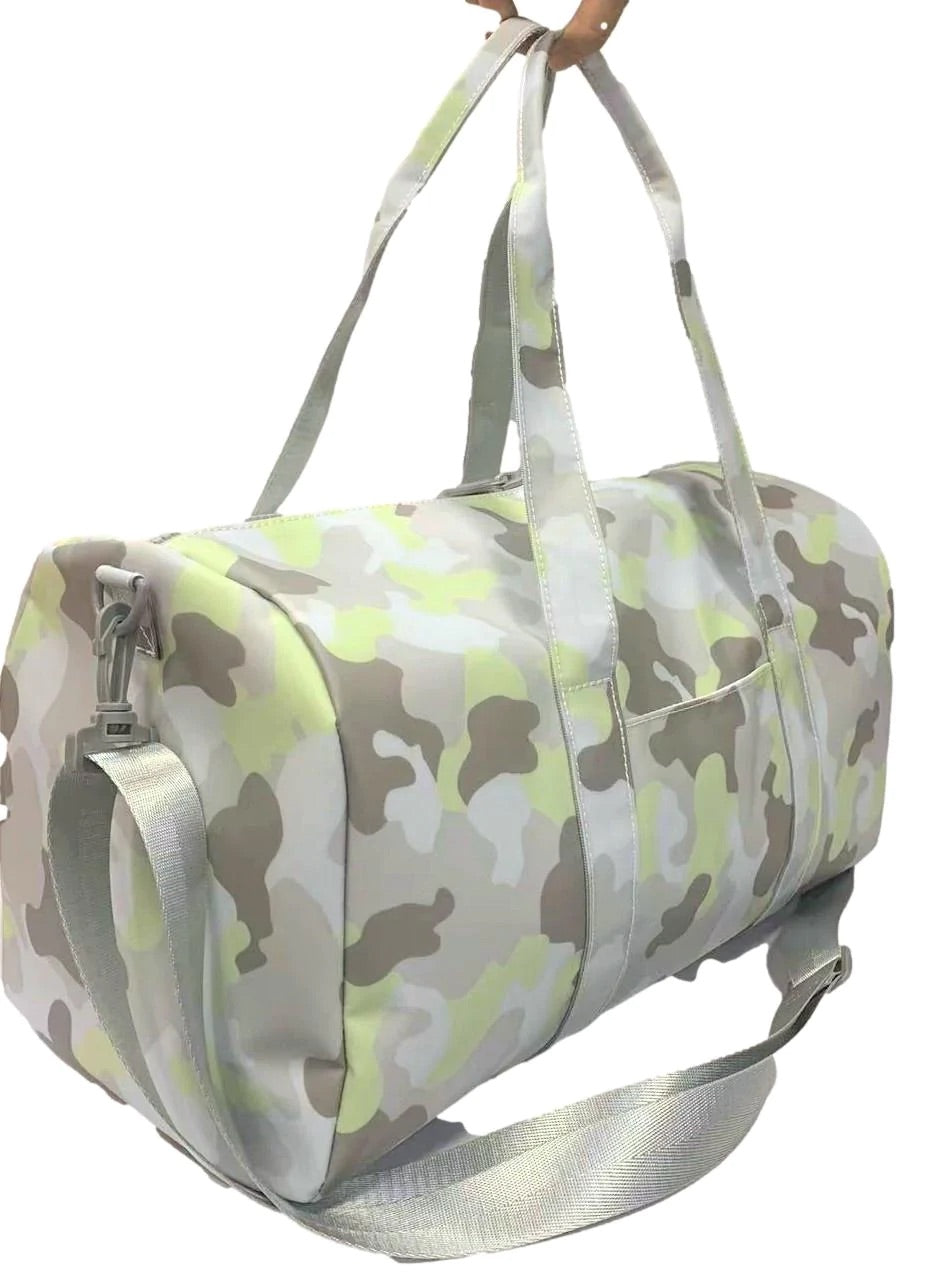 Personalized Nylon Green Camo Duffel Weekender - Give Wink