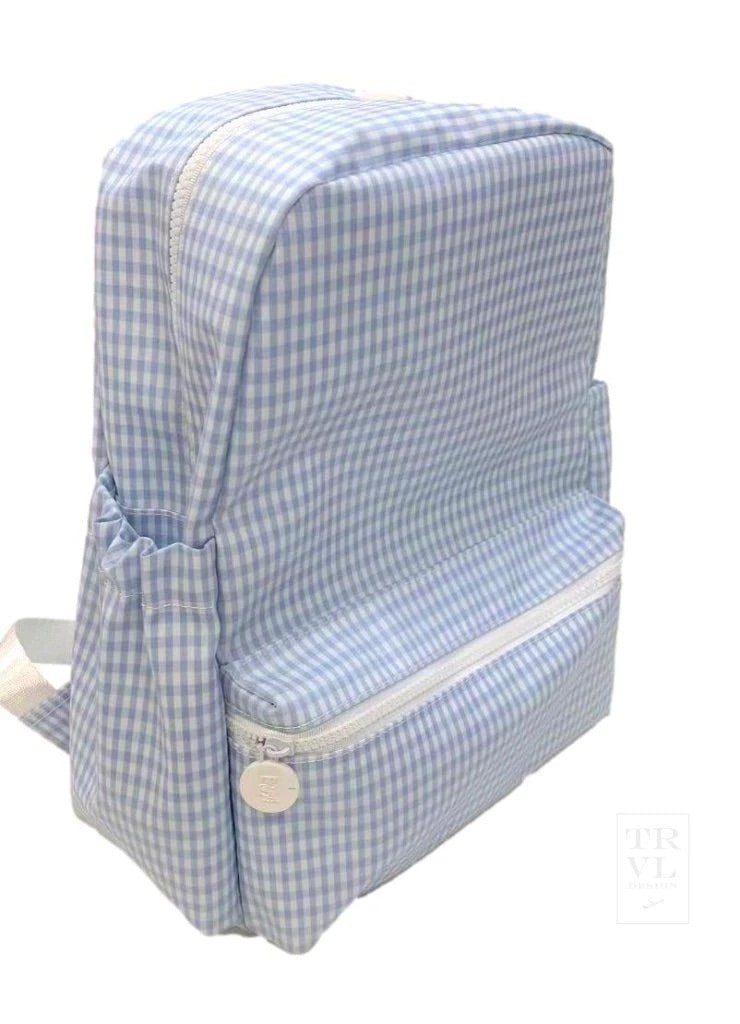 Personalized Nylon Sky Gingham Backpack - Give Wink
