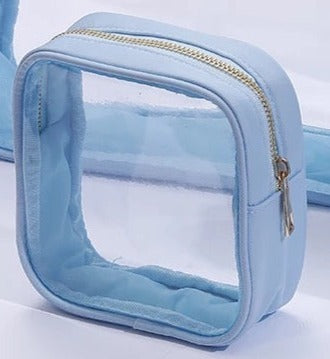 Small Essentials Clear Nylon Pouch - Blue - Give Wink