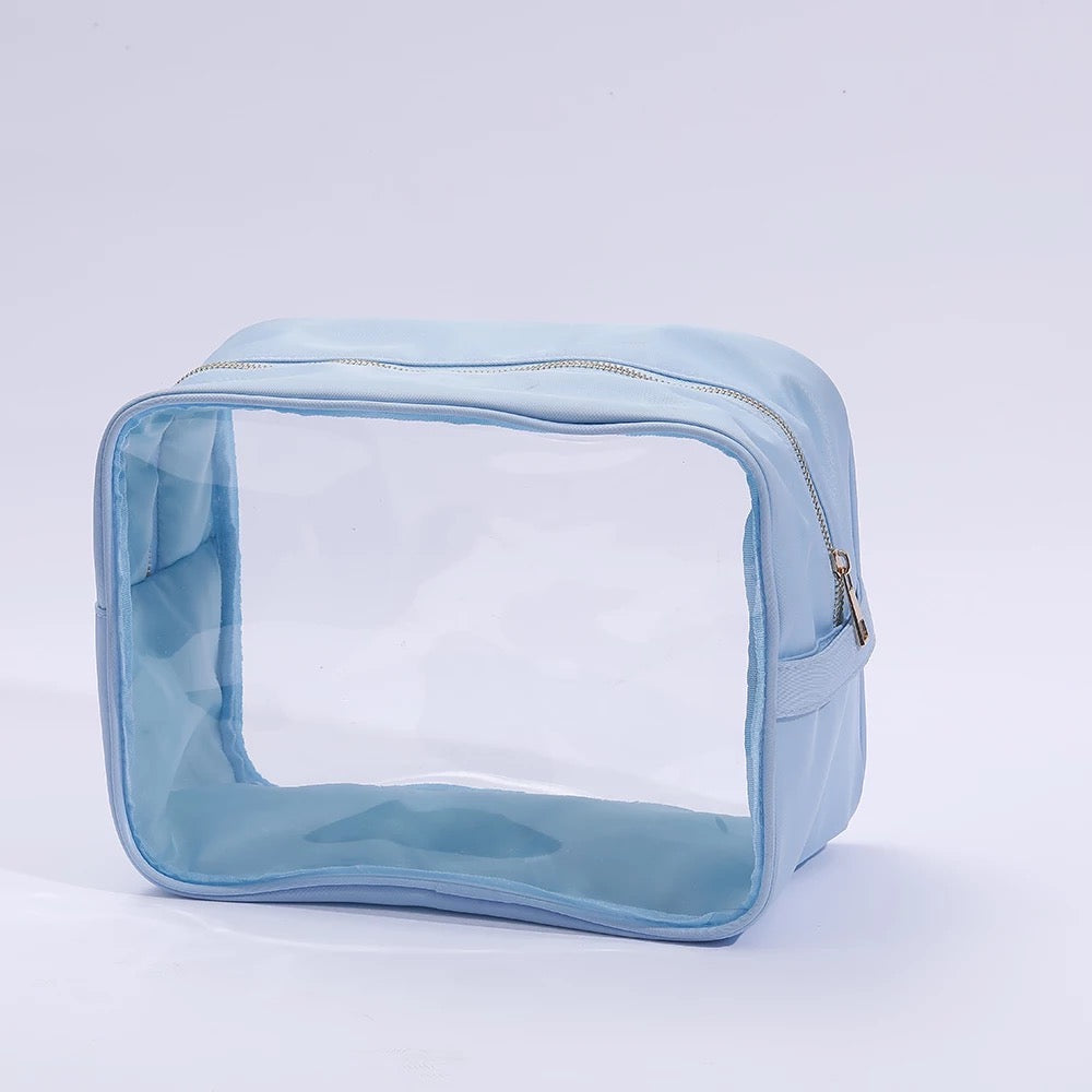 Xlarge Essentials Clear Nylon Pouch - Blue - Give Wink