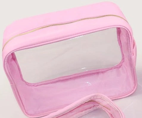 Xlarge Essentials Clear Nylon Pouch - Pink - Give Wink