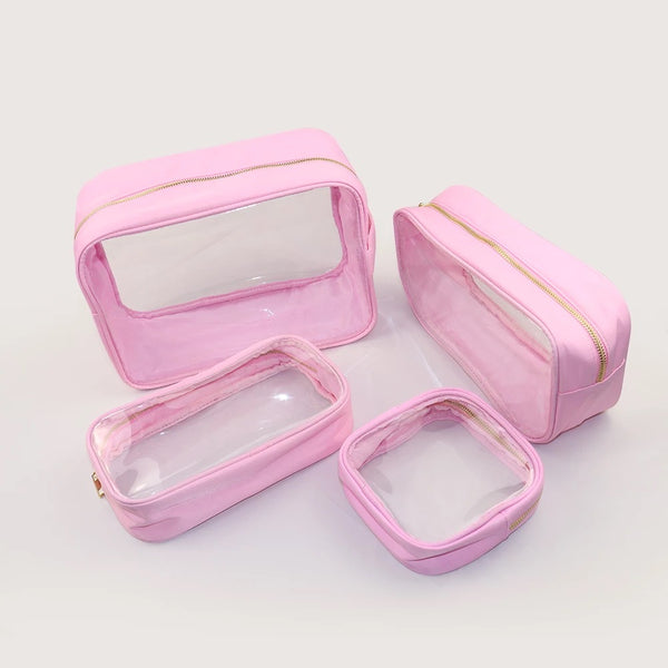 Xlarge Essentials Clear Nylon Pouch - Pink - Give Wink