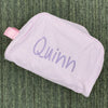 Personalized Seersucker Baby Pink Traveler Pouch - Give Wink
