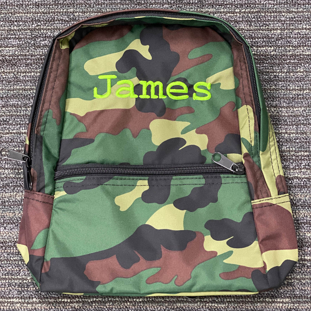 Personalized Nylon Camo Large Backpack - Give Wink