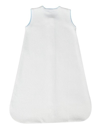 Pima Cotton Milano Baby Quilted Sack White/Blue - Give Wink