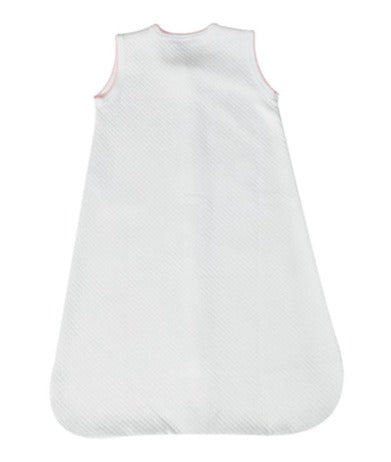 Pima Cotton Milano Baby Quilted Sack White/Pink - Give Wink