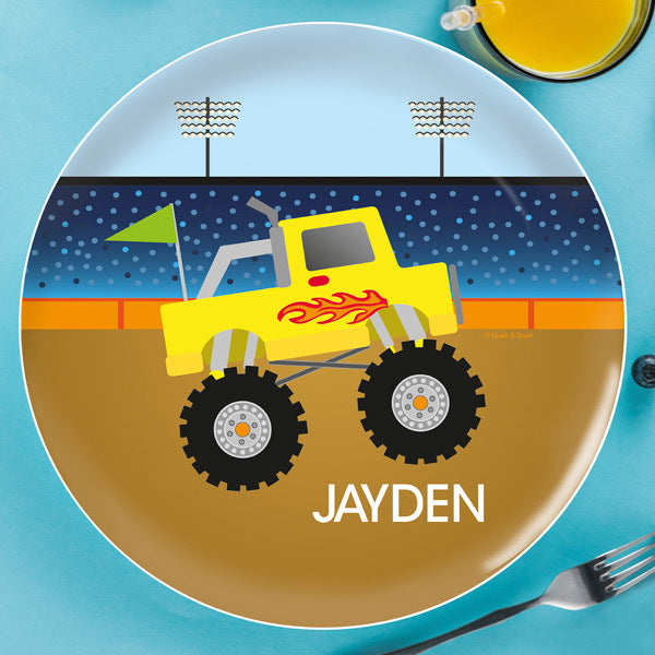 Monster Truck Personalized Kids Plates - Give Wink