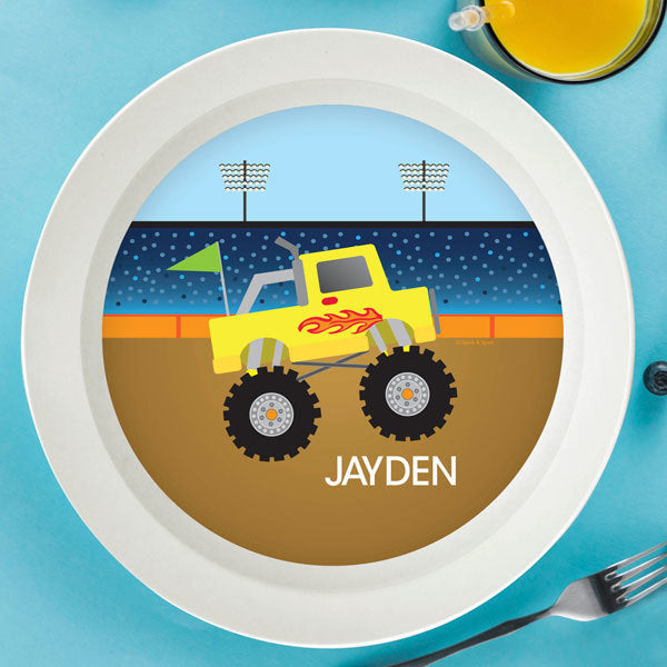 Monster Truck Personalized Kids Bowl - Give Wink