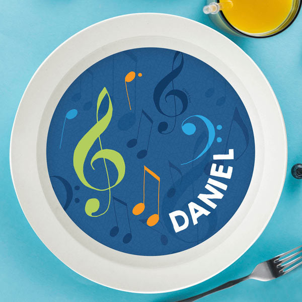 Musical Notes Personalized Kids Bowl - Give Wink