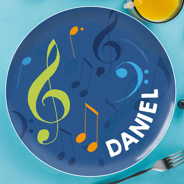 Musical Notes Personalized Kids Plates - Give Wink