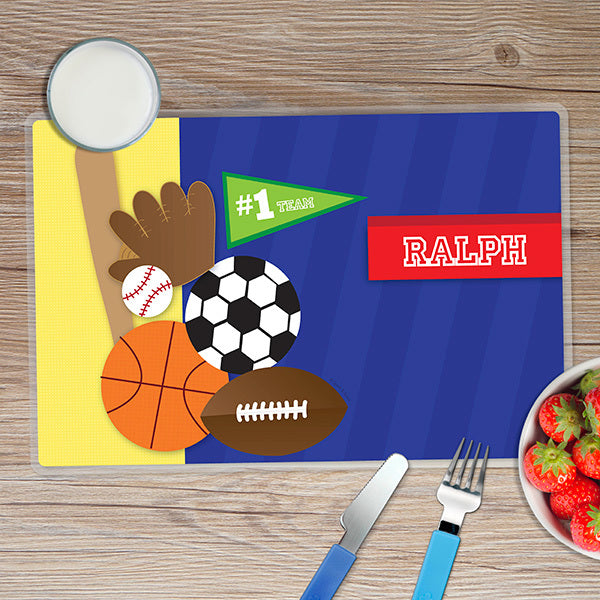 My Love for Sports Personalized Kids Placemat - Give Wink