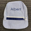 Personalized Seersucker Blue Navy Large Backpack - Give Wink