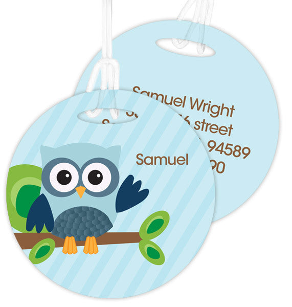 Blue Owl Be Yours Personalized Bag Tag - Give Wink