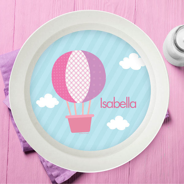 Hot Air Balloon Personalized Kids Bowl - Give Wink
