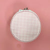 Personalized Gingham Baby Pink Round Multi Purpose Pouch - Give Wink