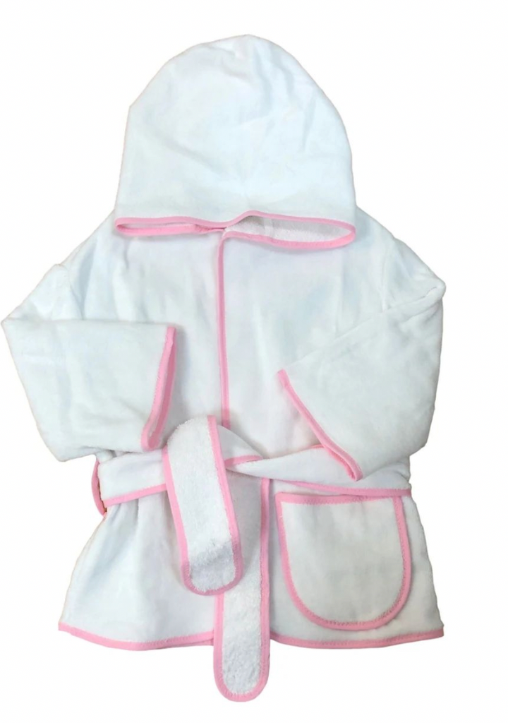Trim Terry Bath Robe - Pink - Give Wink