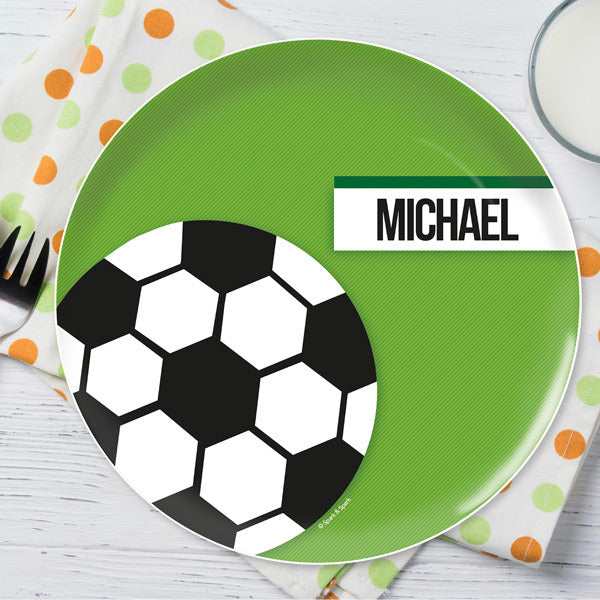 Soccer Fan Personalized Kids Plates - Give Wink