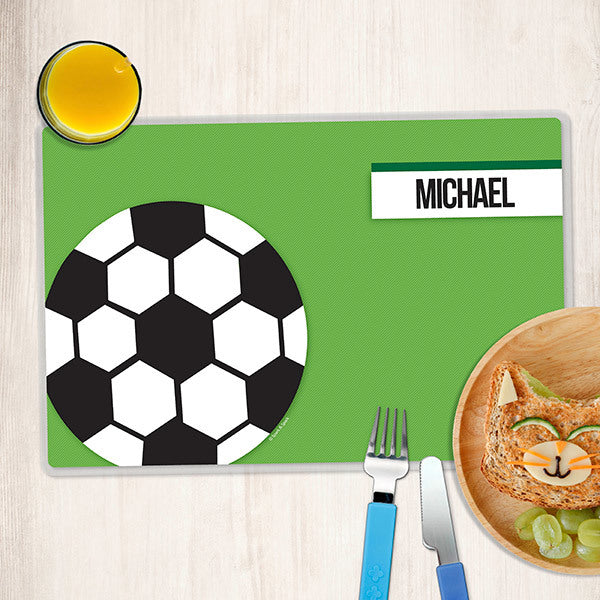 Soccer Fan Personalized Kids Placemat - Give Wink
