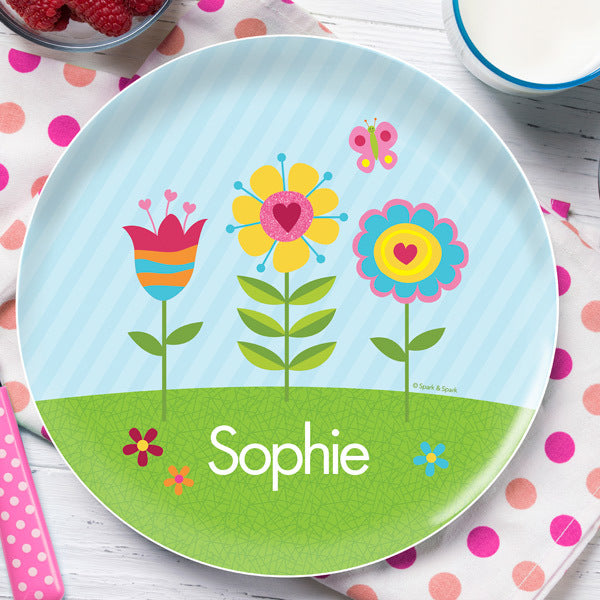 Spring Blooms Personalized Kids Plates - Give Wink