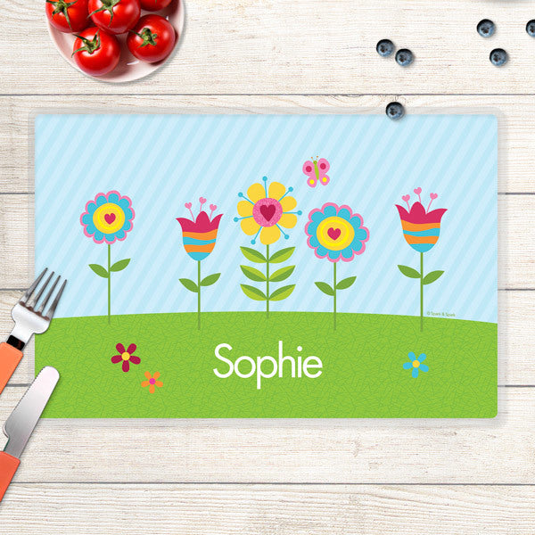 Spring Blooms Personalized Kids Placemat - Give Wink