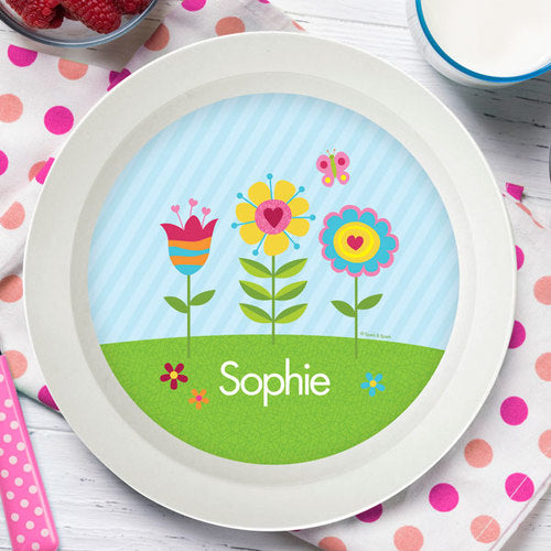 Spring Blooms Personalized Kids Bowl - Give Wink