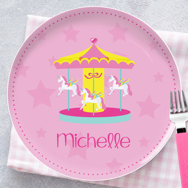 Sweet Carousel Personalized Kids Plates - Give Wink