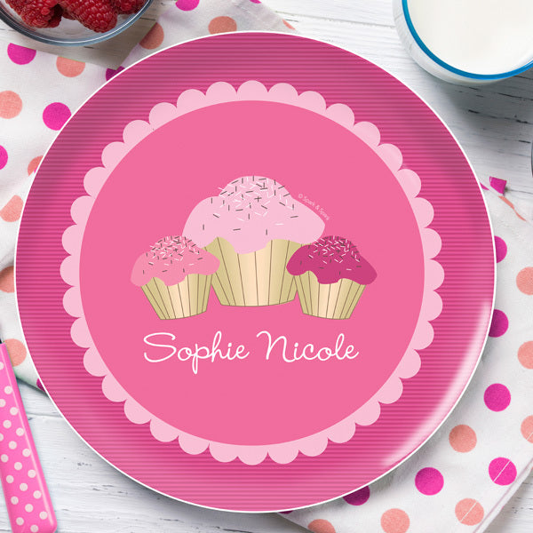 Sweet Cupcakes Personalized Kids Plates - Give Wink