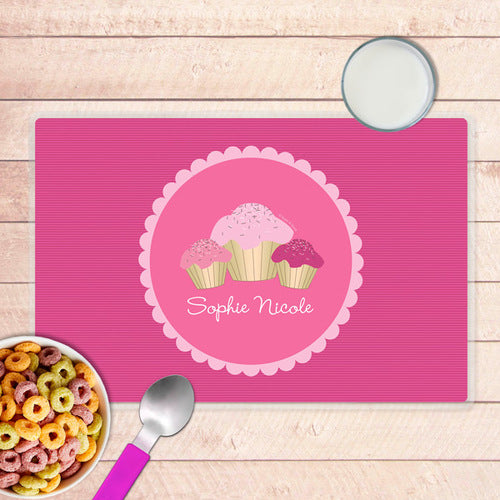 Sweet Cupcakes Personalized Kids Placemat - Give Wink