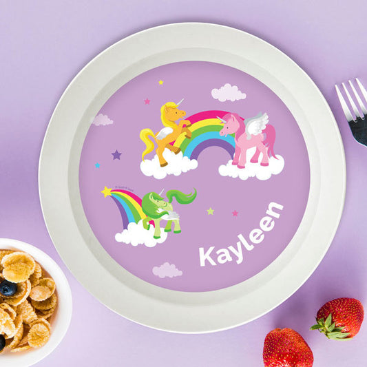 Sweet Unicorns Personalized Kids Bowl - Give Wink