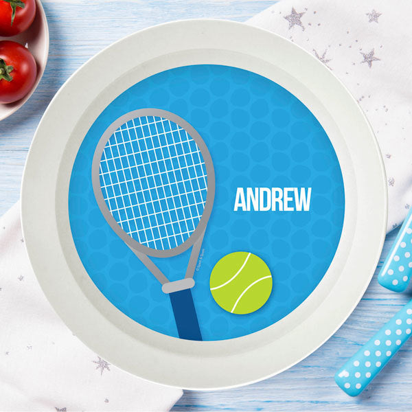 Tennis Fan Boy Personalized Kids Bowl - Give Wink