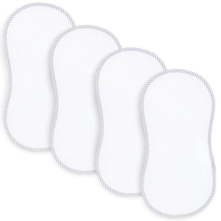 Personalized Organic Bamboo Seersucker Grey Terry Burp Cloths 4 Pack - Give Wink