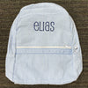 Personalized Seersucker Baby Blue Large Backpack - Give Wink