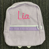 Personalized Seersucker Lilac Large Backpack - Give Wink