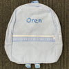 Personalized Seersucker Baby Blue Large Backpack - Give Wink